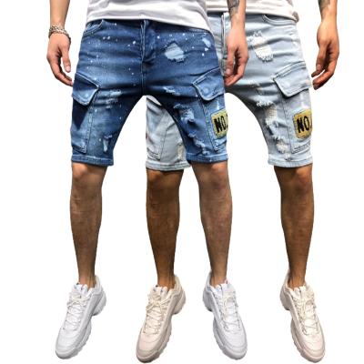 China Breathable Half-ripped Thin Short Jeans Men Fashion Style Pants New Border Broken Pants for sale