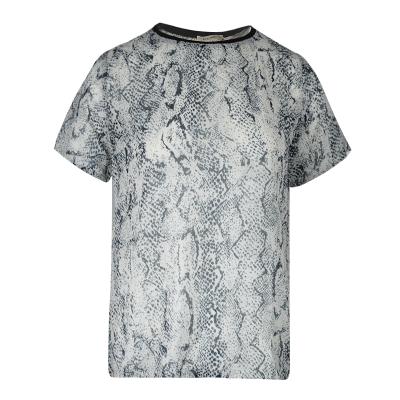 China Polyester Women Serpentine Shirt Ladies Round Neck Anti-Shrink T-Shirt Short Sleeve Shirt for sale