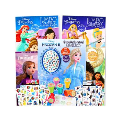 China Custom Kids Education Printing Wholesale Disney Princess Coloring Activity Book for Kids with Stickers and Games for sale