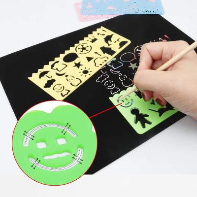 China Europe Magic Scratch and Draw Rainbow Scratch Holographic Art Craft Paper Cardboard for Nursery for sale