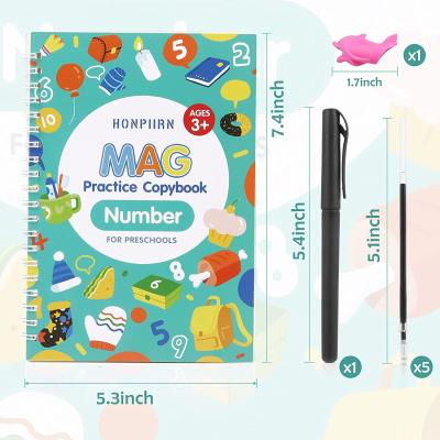 China Wholesale custom preschool educational reusable children's groovebook a4 size big tracing went down the magic practice notebook for sale