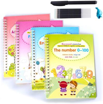 China Low moq educational cheap price educatoys preschool kids sank magic reusable practice notebook set for kids for sale