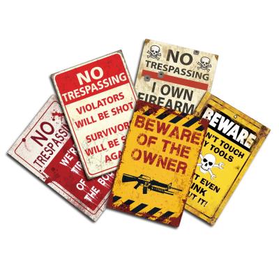 China American Warning Sign Beware Metal Tin Sign Bar Pub Club Home Decor for sale