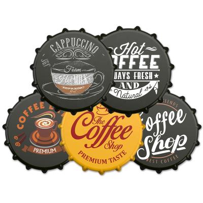 China Coffee Capsule Sign 22cm Metal Sign American Custom Tin Signs Wall Home Coffee Shop Decor for sale