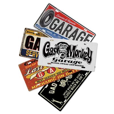 China American Most Popular Tin Sign Metal Plate Garage Metal Sign Registration License Man Cave Decoration for sale