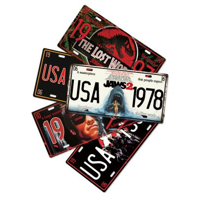 China Hot American Movie License Plate Tin Poster Metal Wall Sign Home Bar Room Decor 15x30cm for sale