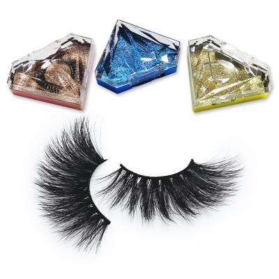 China Durable Eye Lashes Mink Vendors Thick Full Fluffy 25mm Natural 3D 100% Real Mink Lashes Wholesale With Boxes for sale