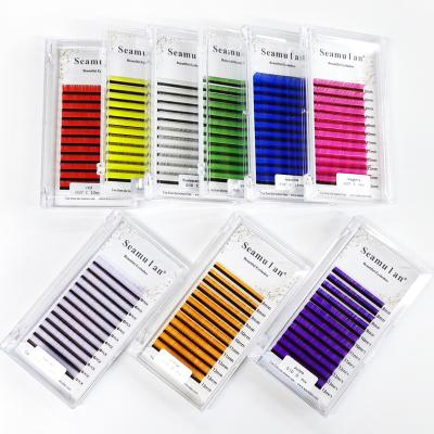 China Mink Lashes Natural Soft Trays Lash Extension Color Discount Price Color False Eyelashes Colorer-Lashes Different for sale