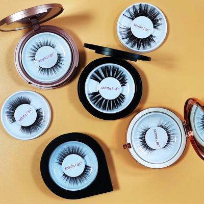 China Silk Faux Mink Free False Eye Lashes Natural Soft Wholesale Private Label Strip 3D Eyelashes Lashes Synthetic Fiber Lashes for sale