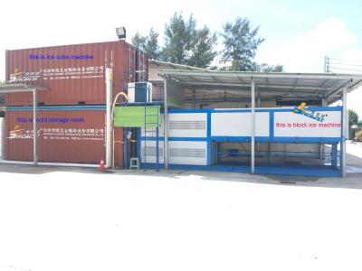 China Automatische Commerciële Directe Koelblok Containerized Ijsmachine 10Ton Te koop