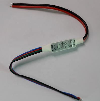 China Good quality MINI button control RGB LED controller with stripped wires for LED strip from Leynew factory for sale