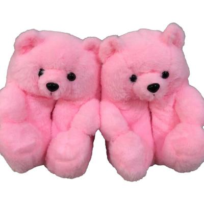 China Fashion Trend Women Home Cute Female Teddy Bear Slippers Slippers Indoor Soft Anti-skid Faux Fur Slippers Female Plush for sale