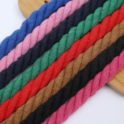 China High Tenacity Color 10mm three strand cotton rope twisted rope Case Bag portable curtain rope DIY clothing accessories for sale