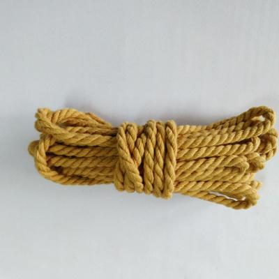 China High Tenacity Custom 4mm 3 strands  twisted cotton rope for sale