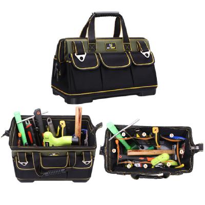 China Electrician Tote Tool Bag For Tools Bag Electrician Durable Big Mouth Canvas Rolling Drill Tool Bag Technicians for sale