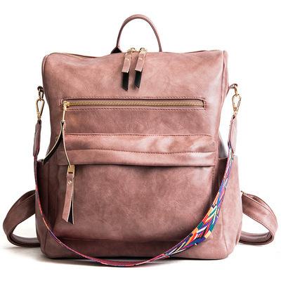 China SB090 new fashionable waterproof women fashion large mini simple genuine vegan vintage PU leather backpack for women for sale