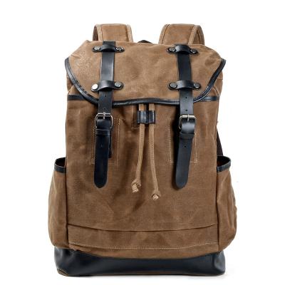 China Anti-theft Vintage Large Capacity Teenager Men Canvas Travel School Backpack Stylish Waterproof Bag for sale