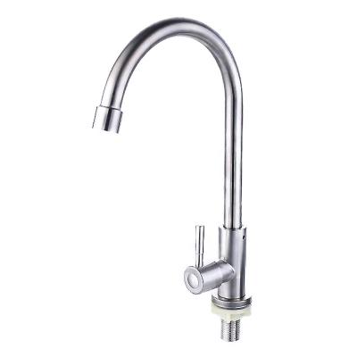 China Wholesale High Quality Single Cold Stainless Steel Household Faucet Kitchen And Bathroom Basin Faucet for sale