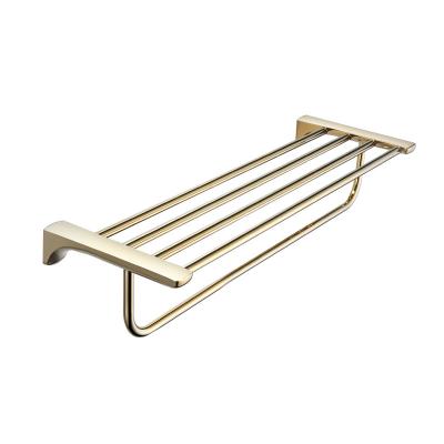 China Gold Stainless Steel Towel Rack Bathroom Shelf Bath Shelf Towel Rack Light Luxury Bathroom Hardware Gold Stainless Steel Pendant Set for sale