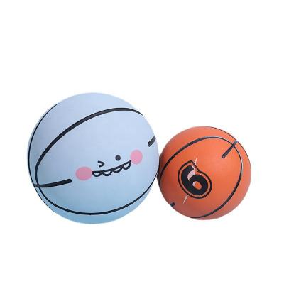 China Small Expression Cartoon Basketball High Elastic Toy Ball Rubber Bouncy Ball TLS006 for sale