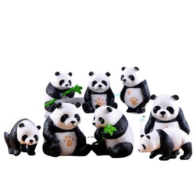 China Miniature Panda Animal Kids Figurines Panda Set Garden Statues Fairy Garden Animals Accessories For Micro Landscape for sale