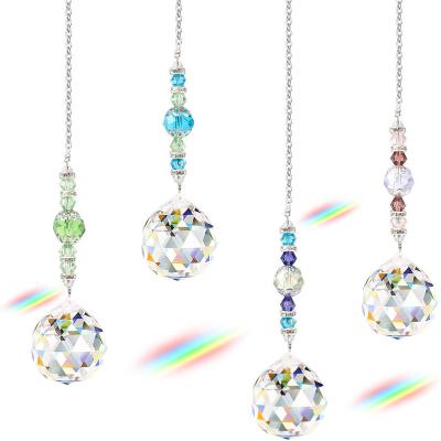 China / Hot Sale 4Pcs Window Hanging Clear Crystal Prisms Ball Rainbow Maker Home Decor Suncatcher for sale