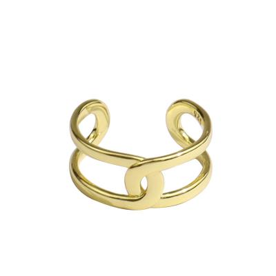 China / Wholesale 2023 Design Fashionable Gold Knot Rings Adjustable Wrap Silver Plated Open Rings For Women Girls for sale