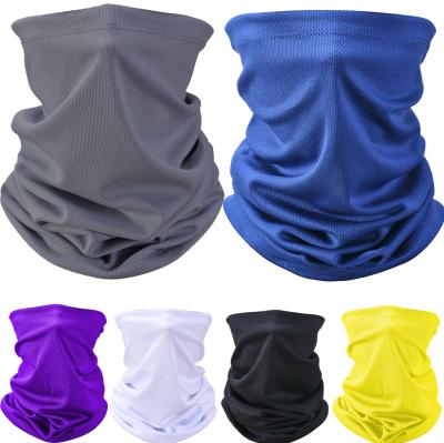 China White Buff Mesh Quik Dry Cooling Neck Cuff Bandana Balaclava Hemmed Neck Adult UV Cuff Tube Facemask Face Mask Cloth Head Scarf for sale