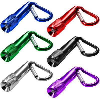 China Portable Aluminum Alloy Agriculture White Carabiner Cut Mini LED Bright Key Chain Torch Lantern Lamp Flashlights for sale