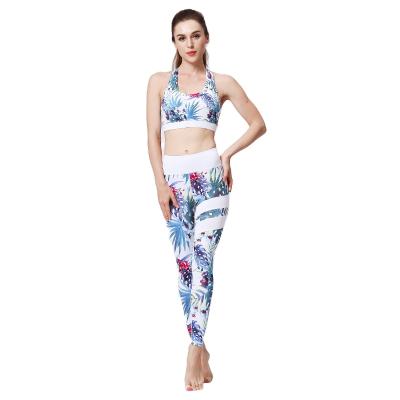 China New wholesale printing breathable polyester tight-fitting yoga suit and quick-drying fitness outdoor sports suit for sale