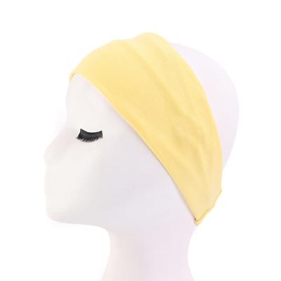 China Wholesale soft cotton hair accessories fashion accessory factory girls custom LOGO printing small cloth elastic yoga spa headband for sale