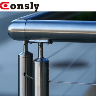 China Stainless steel mirror/satin stainless steel cable rail systems for frameless glass balustrade/balustrade/balcony/railing/stair for sale