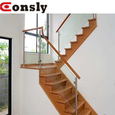 China Guangzhou China Modern Stainless Steel/Glass Balcony Fence Post Stairs Railing Fixed Post/Baluster for sale