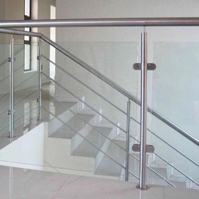 China Stainless Steel Glass Railings For Stairs, Indoor Post/Fixed Railings/Glass Stairs Railing Baluster From Guangzhou China for sale