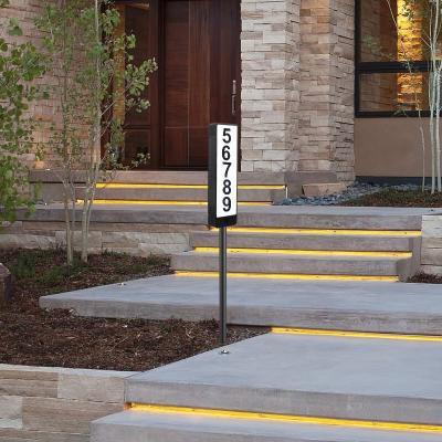 China Solar House Address Numbers Residential Sign LED Light Outdoor Address Plate Light For Garden Yard for sale