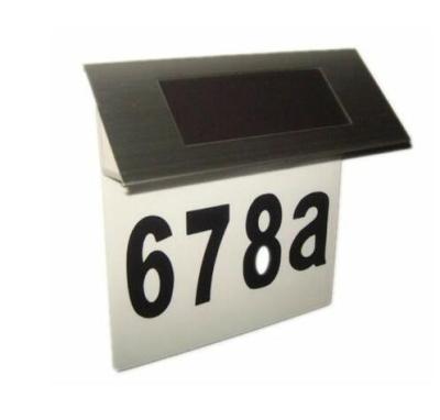 China Garden Stainless Steel House Address Wall Number , Solar House Number for sale