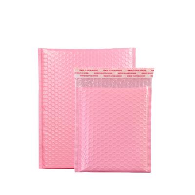 China Waterproof custom printed logo pink bubble mailer envelope poly padded mailing plastic bag for mailing courier for sale