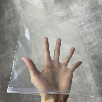 China 100 moq Recyclable high quality clear transparent printing plastic bag of customer logo zipper for hair extension storage packaging for sale