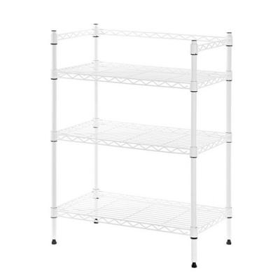 China ANQI Good Quality Storage Shelving Unit 3 Tiers Solid White Workable Metal Shelf Heavy Duty Factory Made Metal Organizer Wire Rack for sale