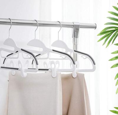 China Durable non slip ultra thin plastic hanger with grip tapes and secure swivel hooks for sale