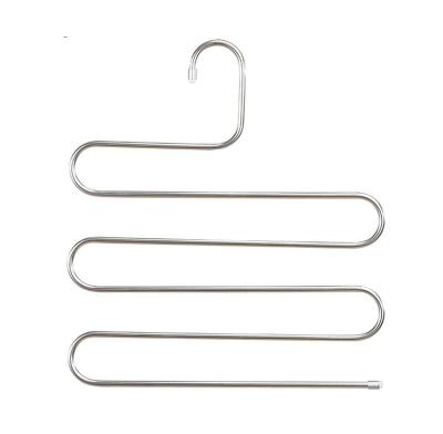 China Space Saving Metal Hanger S Type Stainless Steel Clothes Pants Hangers for sale