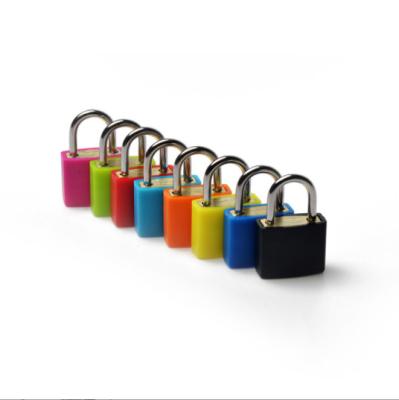 China Abs+brass 20MM Color Small Plastic Sheathed Lock Cabinet Case Luggage Case Padlock for sale