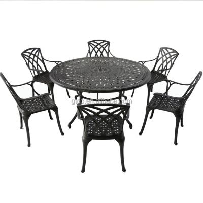 China Eco-friendly\UV Resistant\Water Proof\Weather Resistant Cast Aluminum Garden Dining Sets 4 Seats Outdoor Dining Table Sets for sale