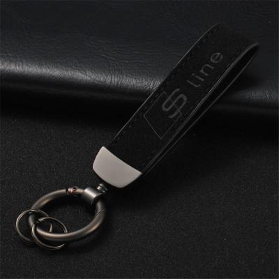 China High Quality Leather Hot Selling Custom Design Double Color Leather Key Chain for sale