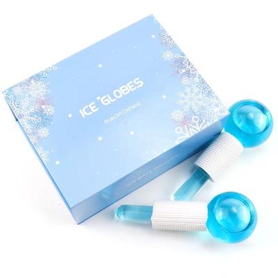 China Firming Face Beauty Supplier Skin Care 2 Packs White Rose Ice Anti Aging Glitter Cooling Globes For Face Eyes And Neck for sale