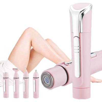 China Car Use Electric Battery Charging Rose Hair Remover Epilator Personal Facial Hair Removal 4 in 1 for sale