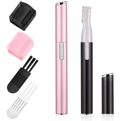 China Custom High Quality Stainless Steel Logo Black Pink Purple Hair Removal Woman Eyebrow Razor For Women for sale