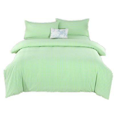 China Nondisposable Wholesale Durable Fresh Pastoral Small Plaid Pattern 100% Pure Cotton Sheet Bedding Set for sale