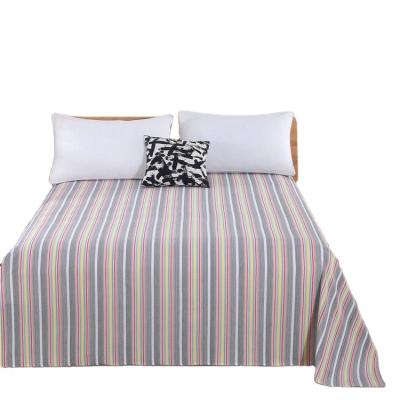 China Stripe Wholesale 100%Cotton Comforter Stripe Printed Sheet For Beds King Size Bedsheet for sale