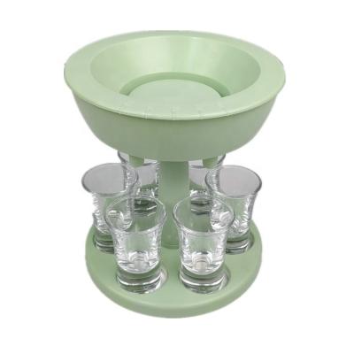 China Export Quantity Can Be Adjusted Liquor Dispenser Party Beverage Games Bar Cocktail Wine Quick Filling Tool 6 Shot Glasses Dispenser Holder for sale